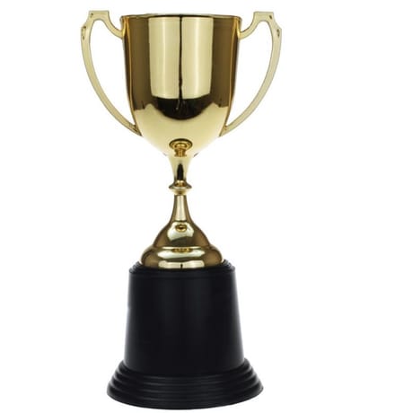 KRÜGER Gouden trofee beker - Prijs met ruimte voor tekst - 22 cm