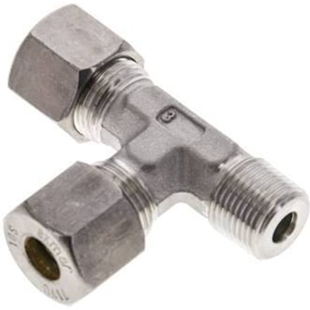 10S & R3/8'' RVS L-vorm Knelfitting Buitendraad 450bar ISO 8434-1