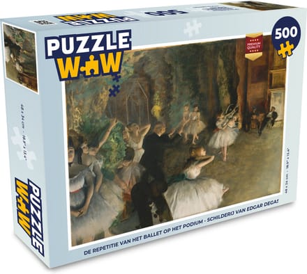 Puzzel De repetitie van het ballet op het podium - Schilderij van Edgar Degas - Legpuzzel - Puzzel 500 stukjes