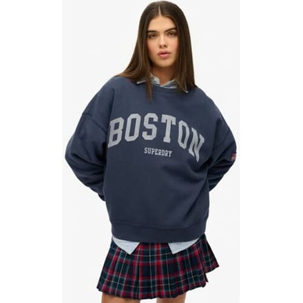 Superdry - Athletic Essentials oversized sweatshirt met ronde hals - Dames - Truien