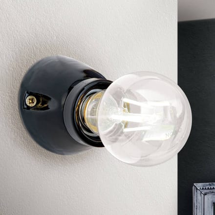 ORION Wandlamp Frost van keramiek, zwart
