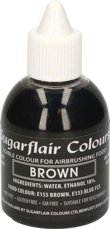 Sugarflair Airbrush Kleurstof - Bruin - 60ml - Eetbare Kleurstof