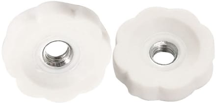 M4 Plastic Knurled Thumb Nuts - 100 Stuks, Draadmoeren, Carbon Staal, Rond Handvat, Wit Bloemvormig