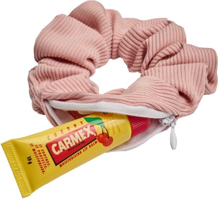 Kraagjeskopen.nl Scrunchie Roze met Rits - Zakje - Verstop Scrunchie - Haarelastiek Haaraccessoire