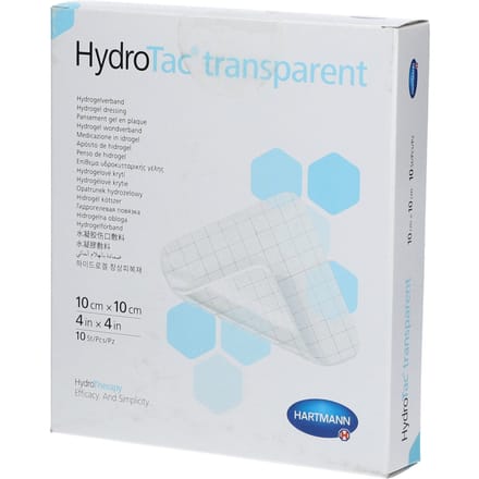 Hartmann Hydrotac Steriele Kompressen Transparant 10x10cm 10 Compressen