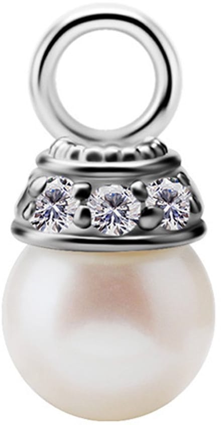 Crazy Needles - CoCr NF Charm - Zilver met Zoetwaterparel - D-045