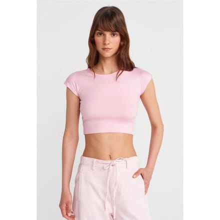 Slim Fit Crop Jersey Blouse