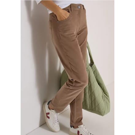 Mid Waist Broek met smalle pijpen in Slim Fit