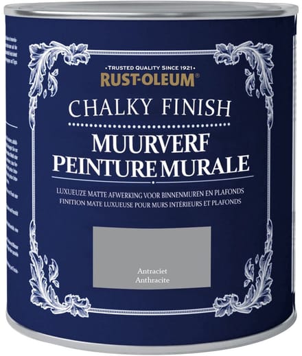 Rust-Oleum Chalky Finish Muurverf Antraciet 1 liter