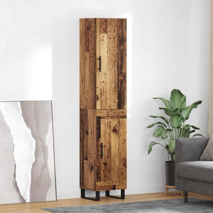 vidaXL Highboard Oud Hout 34,5 x 34 x 180 cm Bewerkt hout
