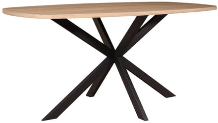 Eettafel Deens ovaal 160cm lichtbruin Hero ovale eetkamer tafel