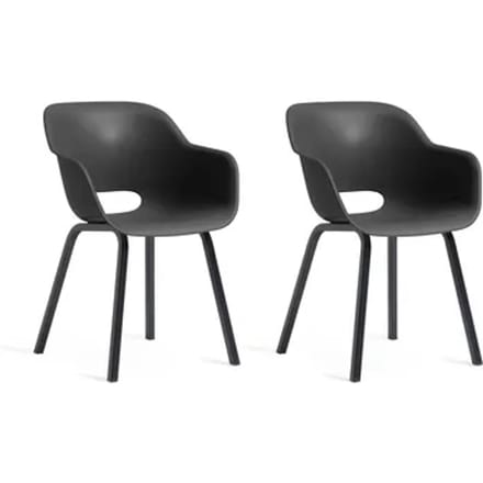 Keter Noa Tuinstoel - 2 stuks - 55x56,5x80cm - metalen frame - Zwart