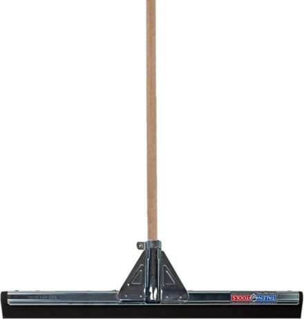 Talen Tools Vloer/douche trekker - metaal/stevig rubber 55 cm - dikke houten steel 140 cm