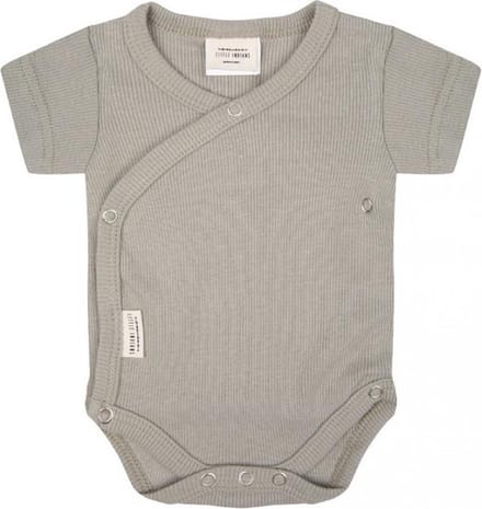 Little Indians Rib Romper Korte Mouw Abbey Stone 3-6 Mnd