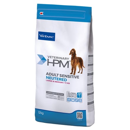 Virbac Veterinary HPM Adult Sensitive Neutered Hond Large & Medium - 12 kg