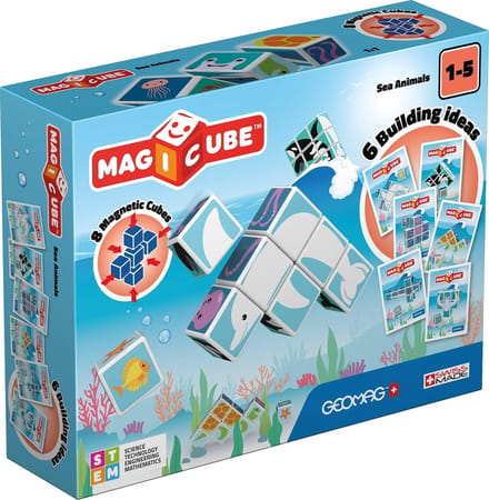 Geomag MagiCube Jungle Animals Junior - Magnetische Bouwblokken - 14-delig - Vanaf 1 jaar