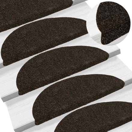 vidaXL - Trapmatten - Zelfklevend - 5 - stuks - 56x17x3 - cm - Donkerbruin - Halfrond