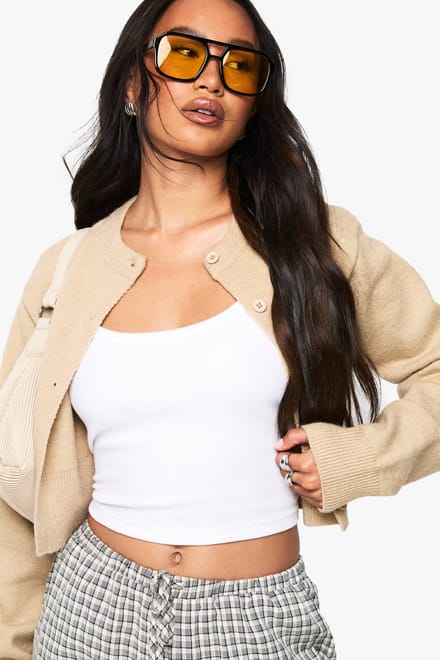 Dames Boohoo Basics Thick Binding Vest Top | Wit | Maat: 42