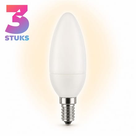 3x Kaarslamp Spaarlamp E14 - 11W - Daglicht (6400K) - 660 lm - 10 jaar - Niet Dimbaar