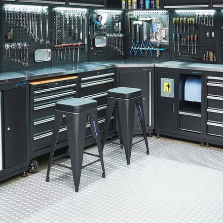 Datona® Werkplaatskruk - 2 stuks - Zwart