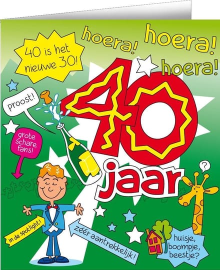 Wenskaarten - 40jr man cartoon