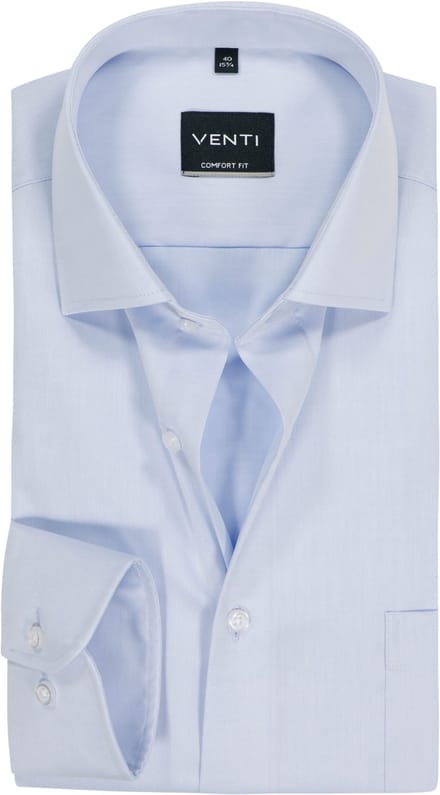 VENTI CASA MODA comfort fit overhemd - structuur - donkerblauw - Strijkvrij - Boordmaat: 48