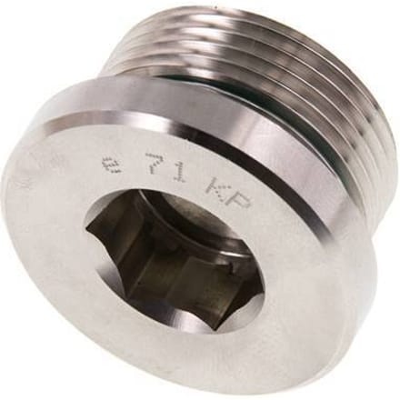 Plug M33 X 2 RVS FKM met binnenzeskant 400 bar (5620.0psi)