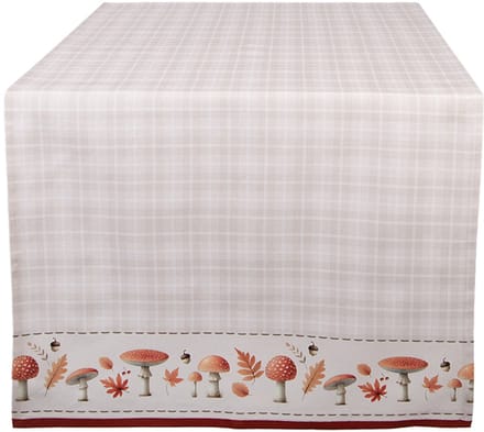 Clayre & Eef Tafelloper 50x140 cm Beige Katoen