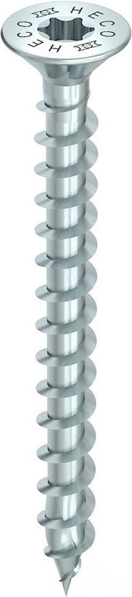 HECO TOPIX-Plus spaanplaatschroef 6x45mm - platkop - verzinkt - voldraad - HD-30 - 61020 (Per 200 stuks)