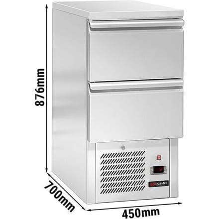 GGM Gastro Kühltisch ECO - 450x700mm - mit 2 Schubladen Zilver