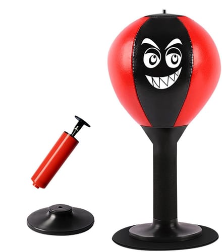 Desktop Bokszak - Bureaubal - Stress verminderen - Met zuignapbasis - 20.5 cm breed - Meerkleurig