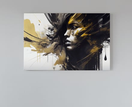 Canvas Schilderij - Abstracte Vrouw - Wanddecoratie - 150x100x2 cm