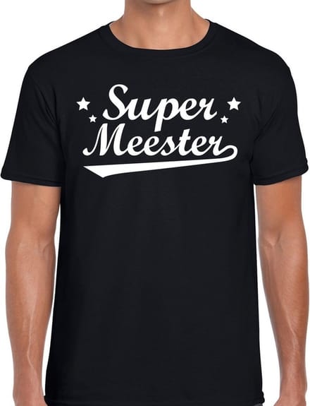 Super meester cadeau t-shirt heren - Einde schooljaar/ meesterdag cadeau S