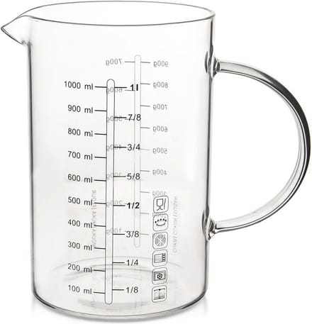 Maatbeker Glas 1 l - Maatkan
