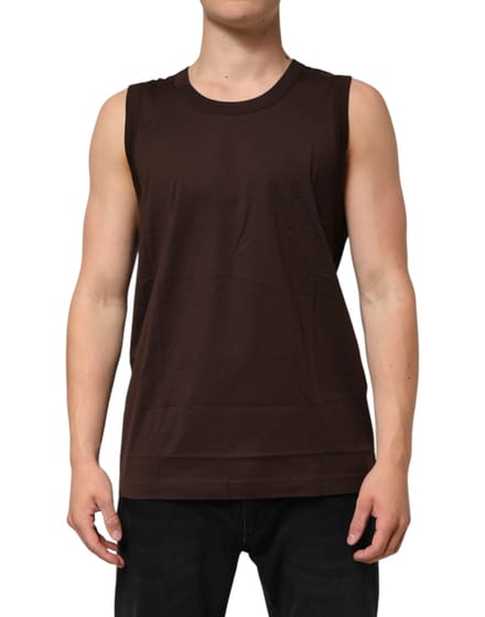 Dolce & Gabbana Bruin Katoenen Mouwloos Ondergoed Heren Tanktop