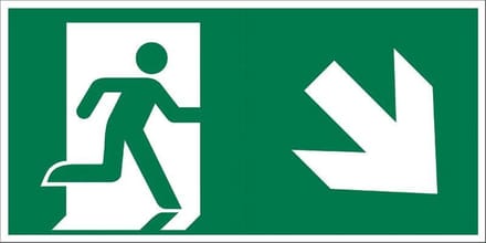 Pickup Vluchtweg - Trap af rechts - conform ISO 7010