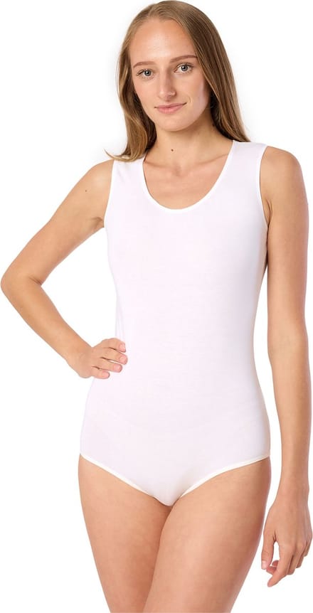Merry Style Dames Body - Bodysuit - Korte Mouwen - Katoen - MS-KS-BD901 - Wit - M