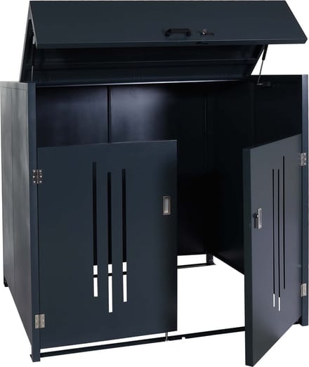 Afvalcontainer bekleding MCW-M54, afvalcontainer box voor industrieel afval, container tot 1100L 154x160x136cm, staal