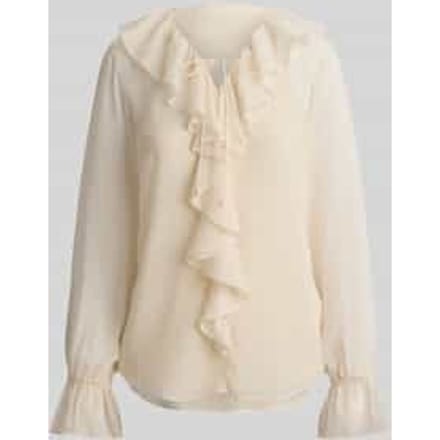 regular fit blouse met kraag met ruches