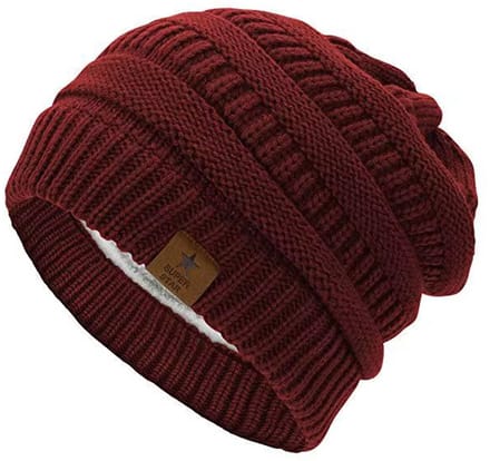 Sjtoer Muts - Rode Wintermuts - One size - Rood - Unisex - Muts dames - Muts heren - Gebreide – Warme Gevoerde Beanie