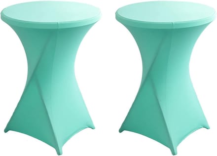 Statafelhoezen Set - Tafelbekleding Elastisch - Feestelijke Decoratie - Onderhoudsvriendelijk Sneldrogend - Ø 60-80 cm - Wit