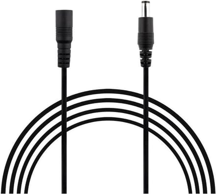 Verlengsnoer - Stroomkabel Adapter - LED Verlichting - 5.5 x 2.1mm Connector - 2 Meter - Zwart