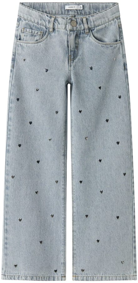 Name It Rose Wide Hearts Stud Jeans Meisjes - Maat 164