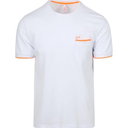 Sun68 Piqué T-Shirt Fluo Stripe Wit - Maat XXL - Heren
