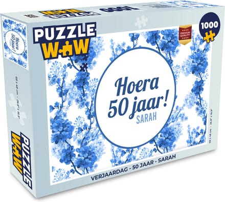 Puzzel Verjaardag - 50 Jaar - Sarah - Legpuzzel - Puzzel 1000 stukjes volwassenen