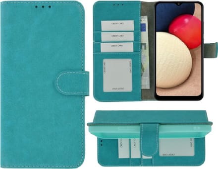Samsung Galaxy A42 Hoesje - Bookcase - Pu Leder Wallet Book Case Turquoise Cover