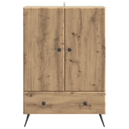 vidaXL - Dressoir - Artisanaal - eiken - 66 - x - 34,5 - x - 95 - cm - Bewerkt - hout