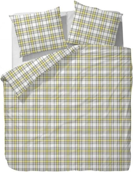 Marc O'Polo Sunrise Check Dekbedovertrek - 150x210 + 50x60 cm - White