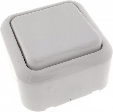 Benson Wandcontactdoos met schakelaar - Opbouw - Wit - IP20 - 61 x 61 x 35 mm