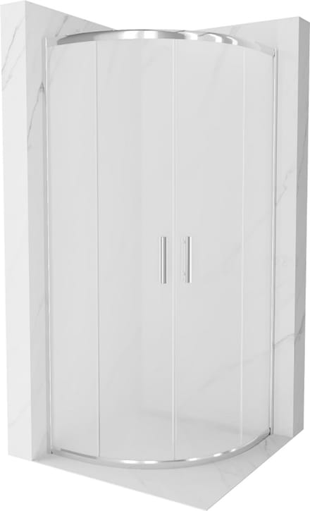 Mexen Rio douchecabine halfrond 80 x 80 , matglas, chroom - 863-080-080-01-30